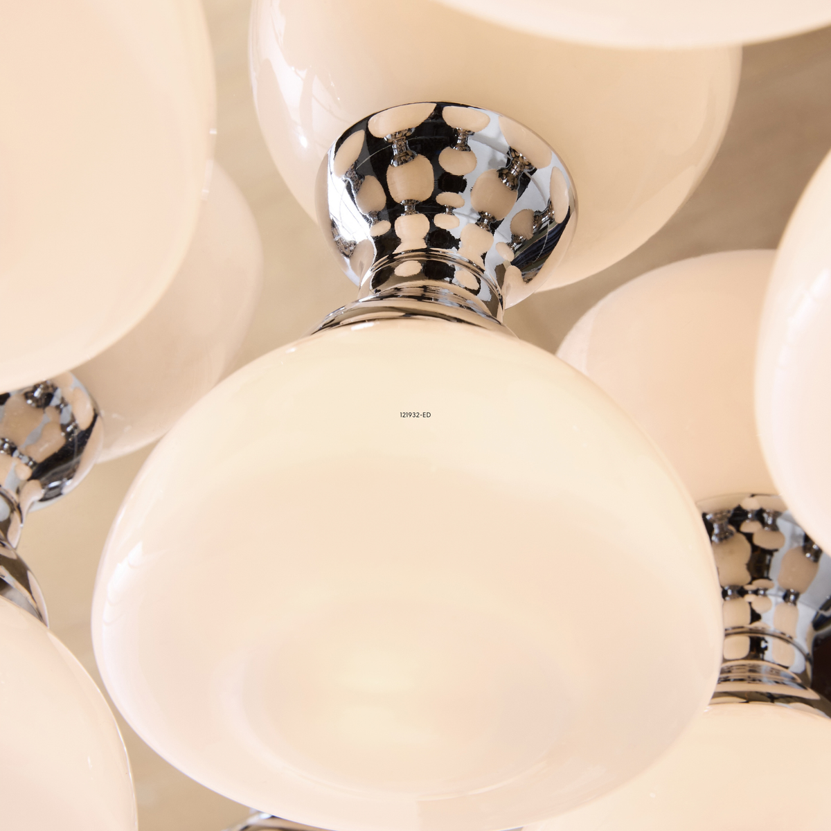 MADE.COM Monroe Flush Ceiling Light in Chrome with Opal Glass Shades