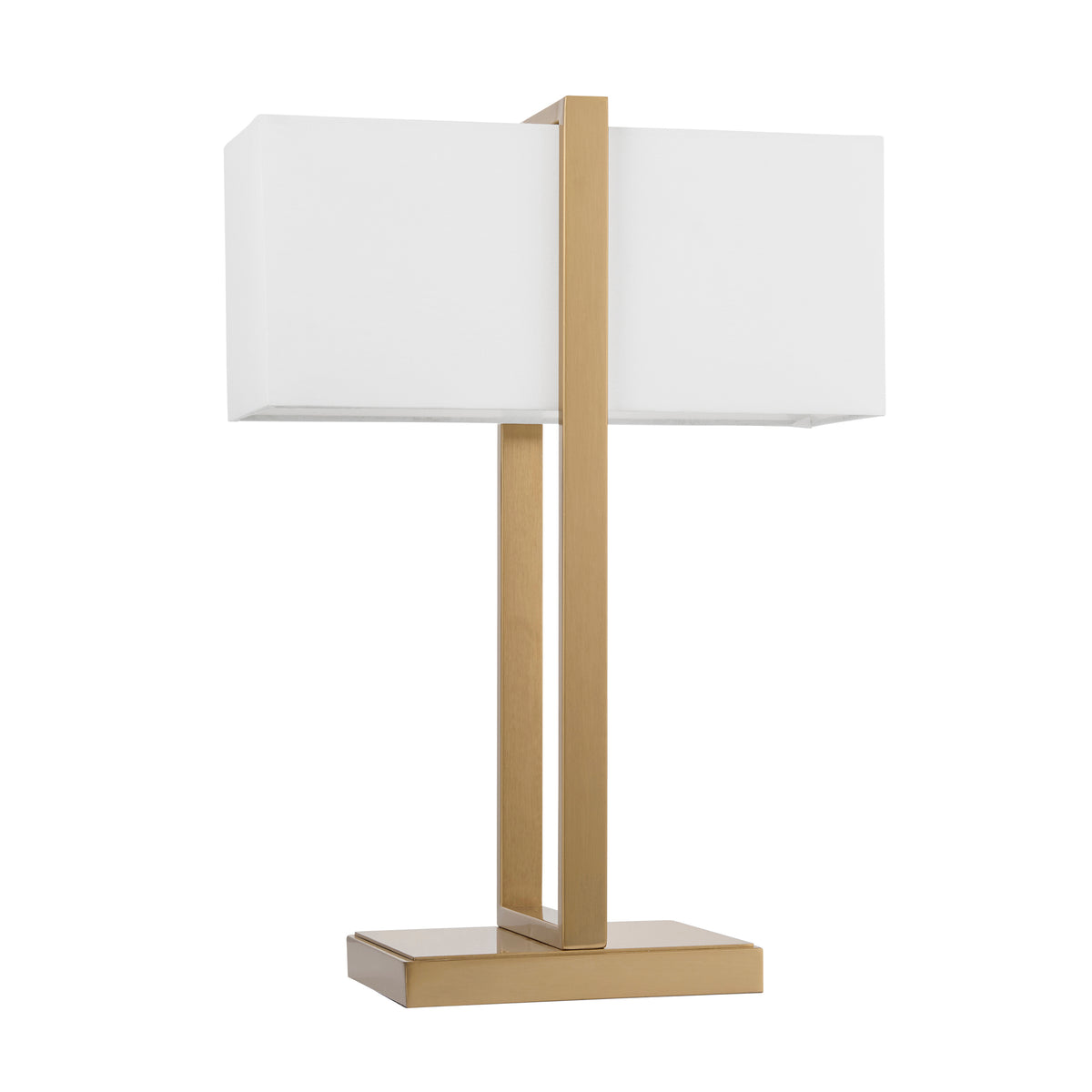 Endon Seattle Table Light - Brushed Aged Brass Plate & Ivory Cotton Mix