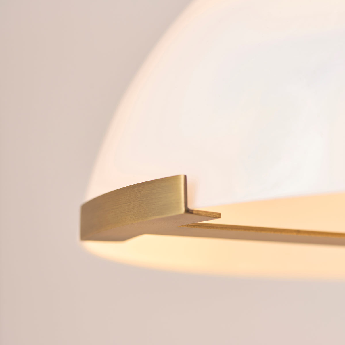 Endon Hansel Table Light - Warm Brass Plate, Grey Marble & Opal Glass