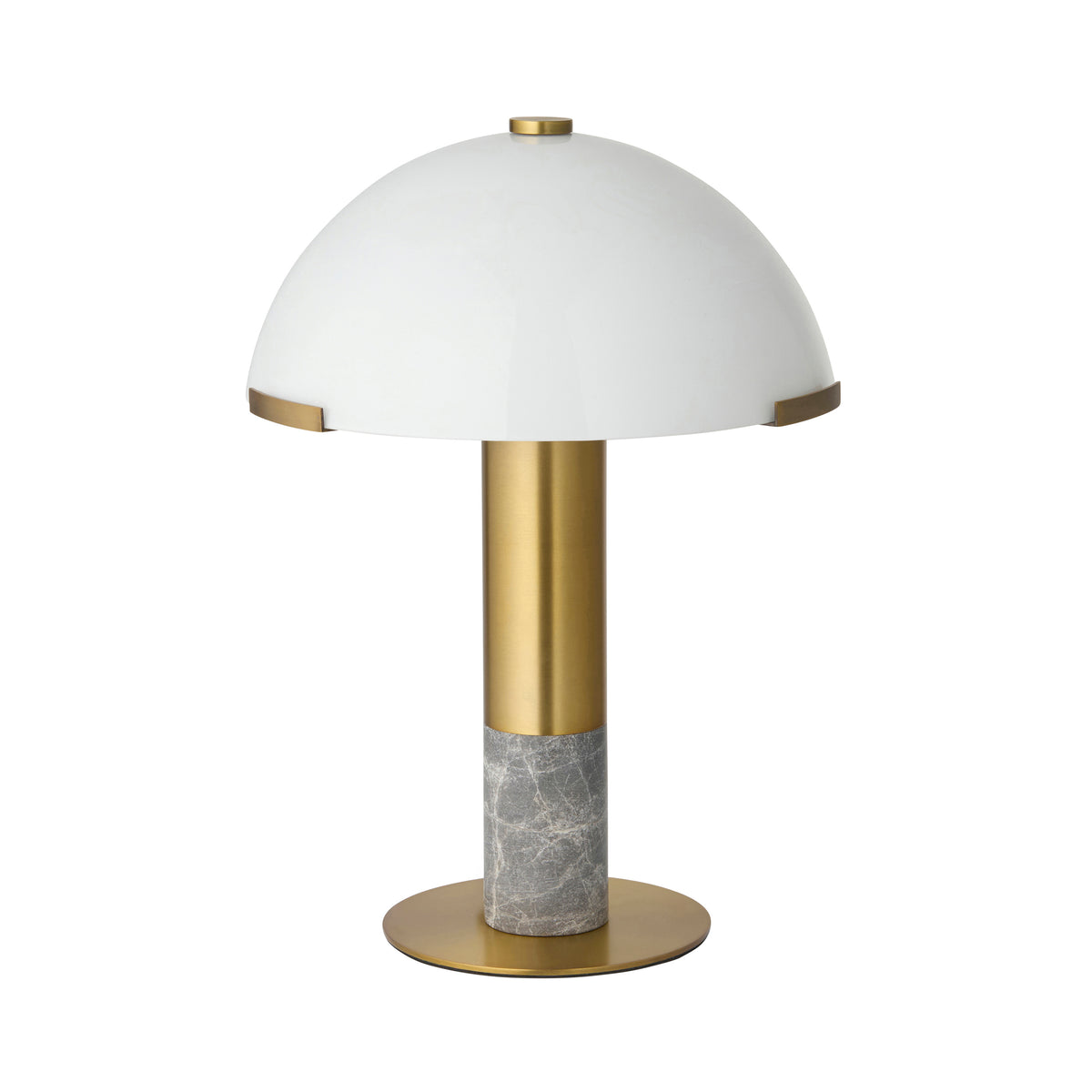 Endon Hansel Table Light - Warm Brass Plate, Grey Marble & Opal Glass