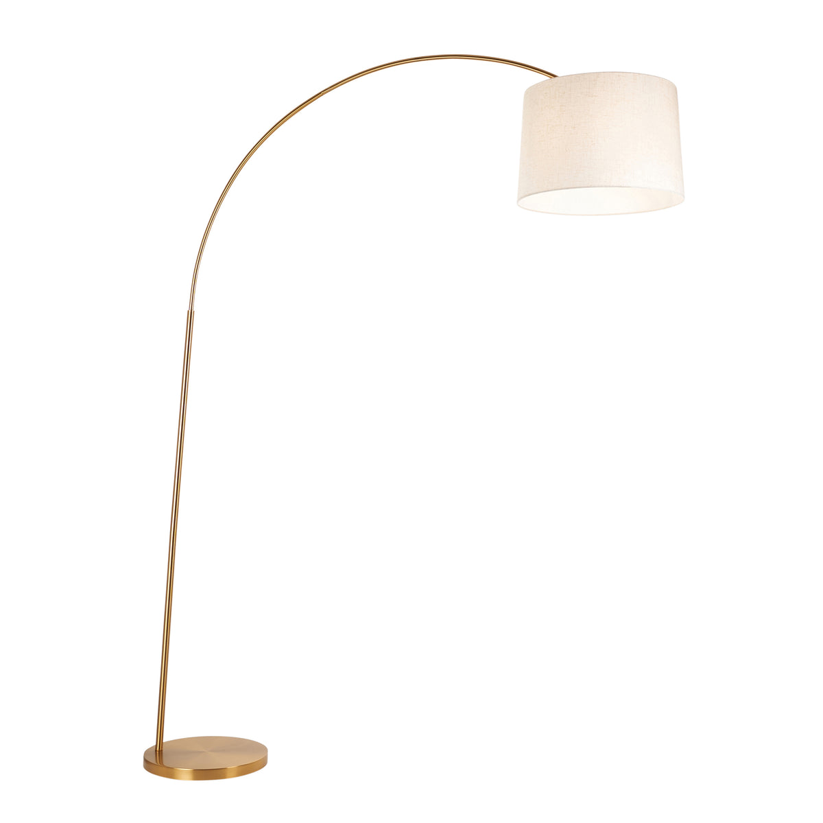 Endon Carlson XL Floor Light - Warm Brass Plate & Natural Fabric