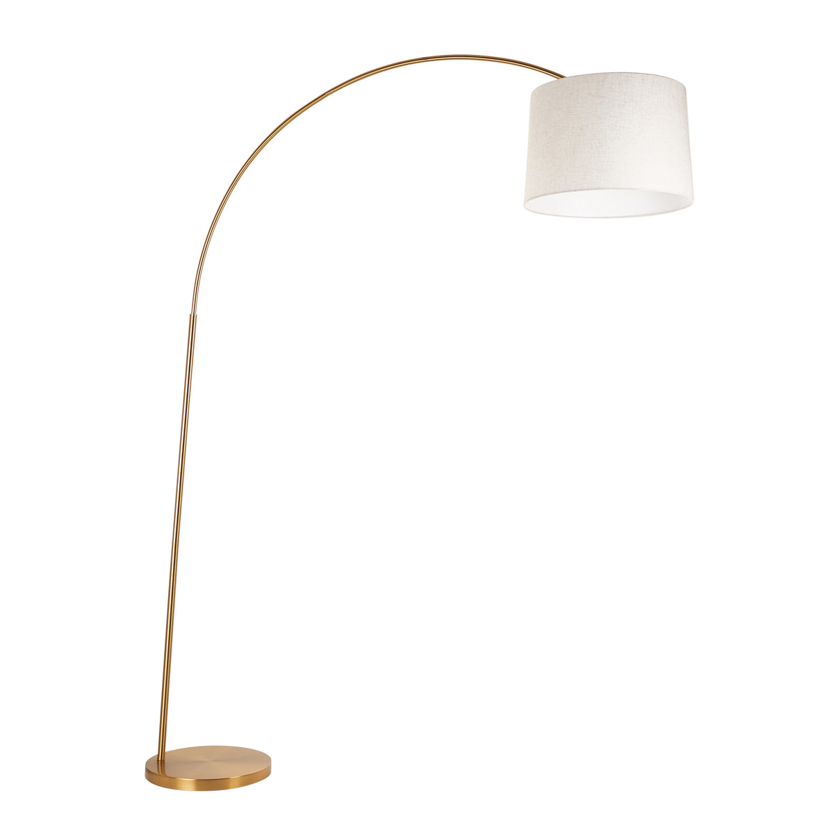 Endon Carlson XL Floor Light - Warm Brass Plate & Natural Fabric