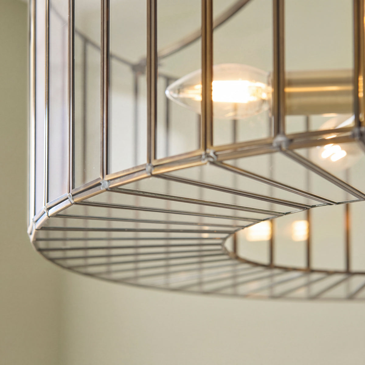 Endon Antalya 5 Light Pendant - Antique Solid Brass & Clear Glass
