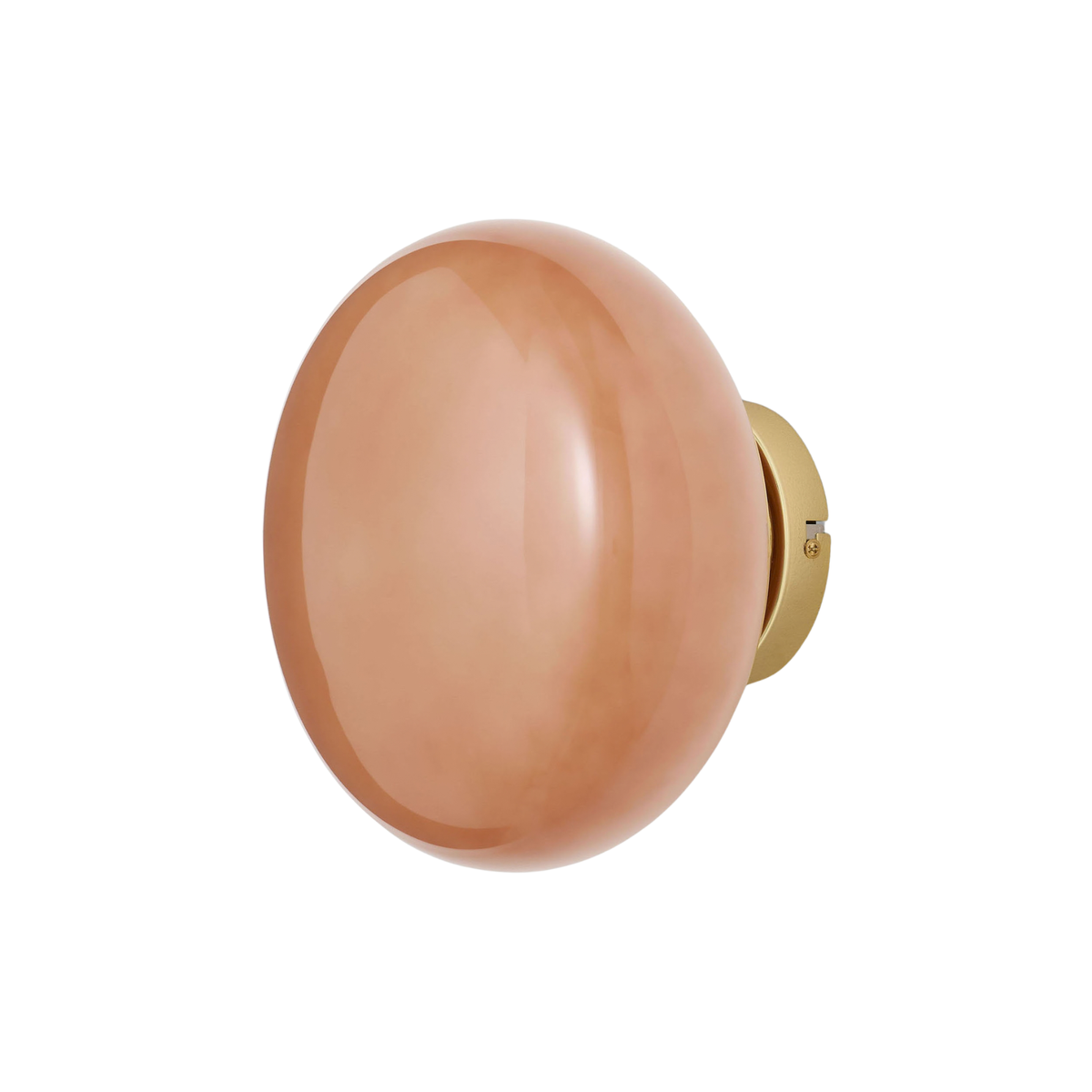 MADE.COM Adrianne Wall Light in Polished Brass with Pink Glass Shade