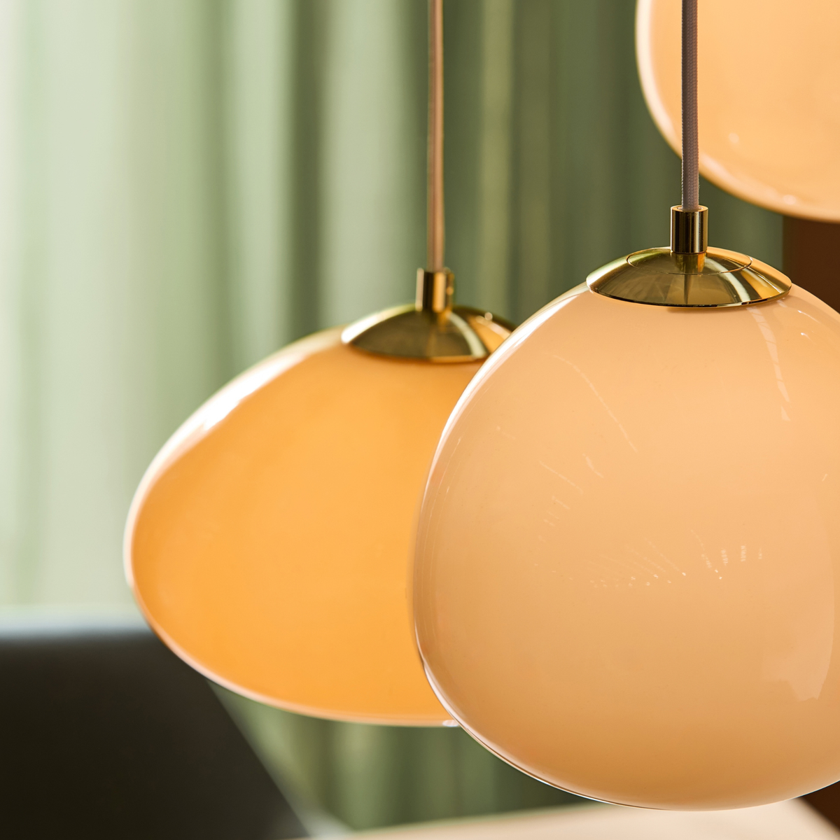 MADE.COM Adrianne Diner Cluster Pendant in Matt White with Pink & Neutral Glass Shades