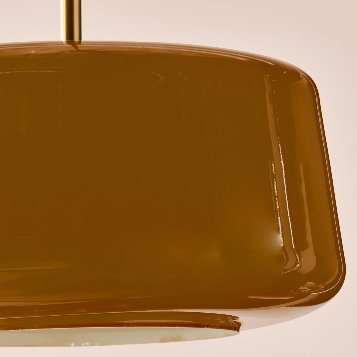 MADE.COM Camilo Pendant with Amber Orange Glass Shade & Satin Brushed Gold
