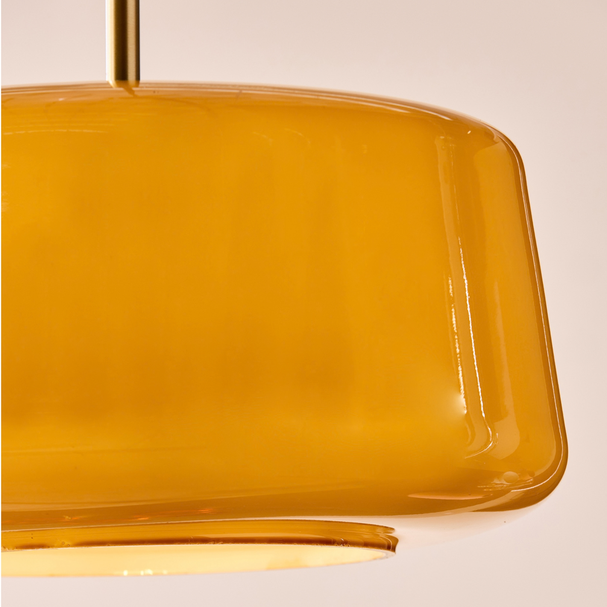 MADE.COM Camilo Pendant with Amber Orange Glass Shade & Satin Brushed Gold