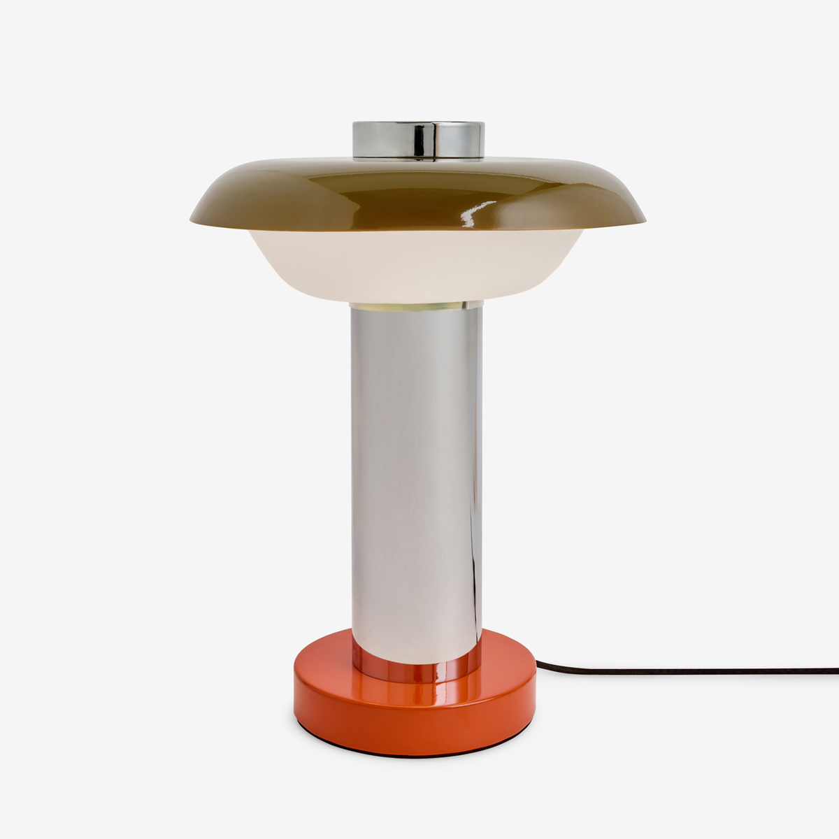 MADE.COM Eero Table Lamp in Chrome with Opal Glass Shades