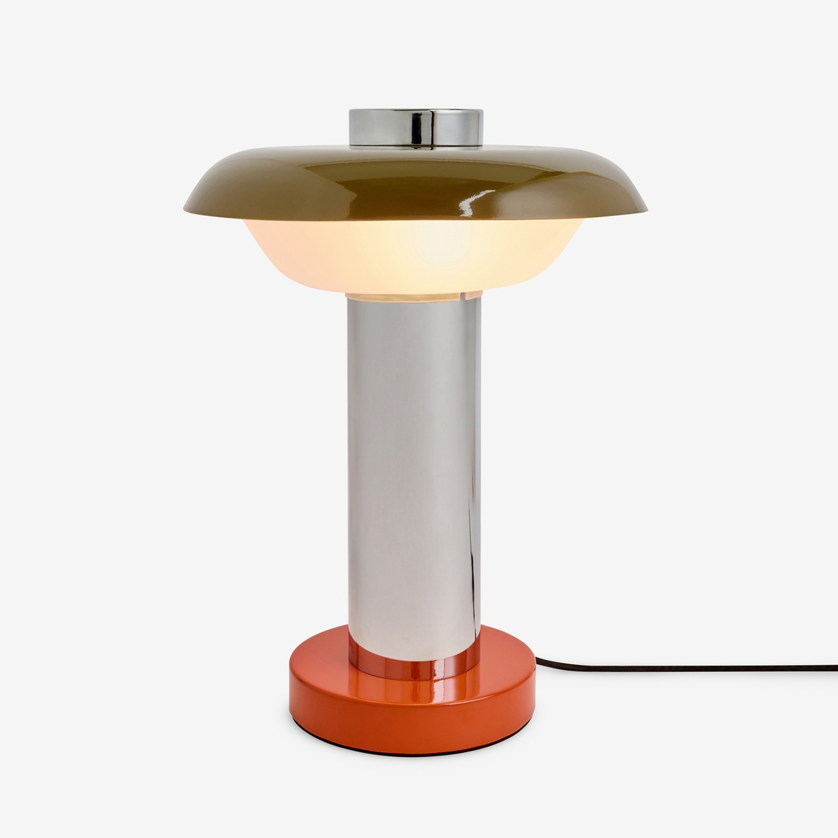 MADE.COM Eero Table Lamp in Chrome with Opal Glass Shades
