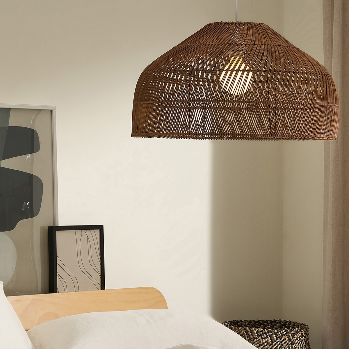 MADE.COM Java Large Lamp Shade in Dark Rattan