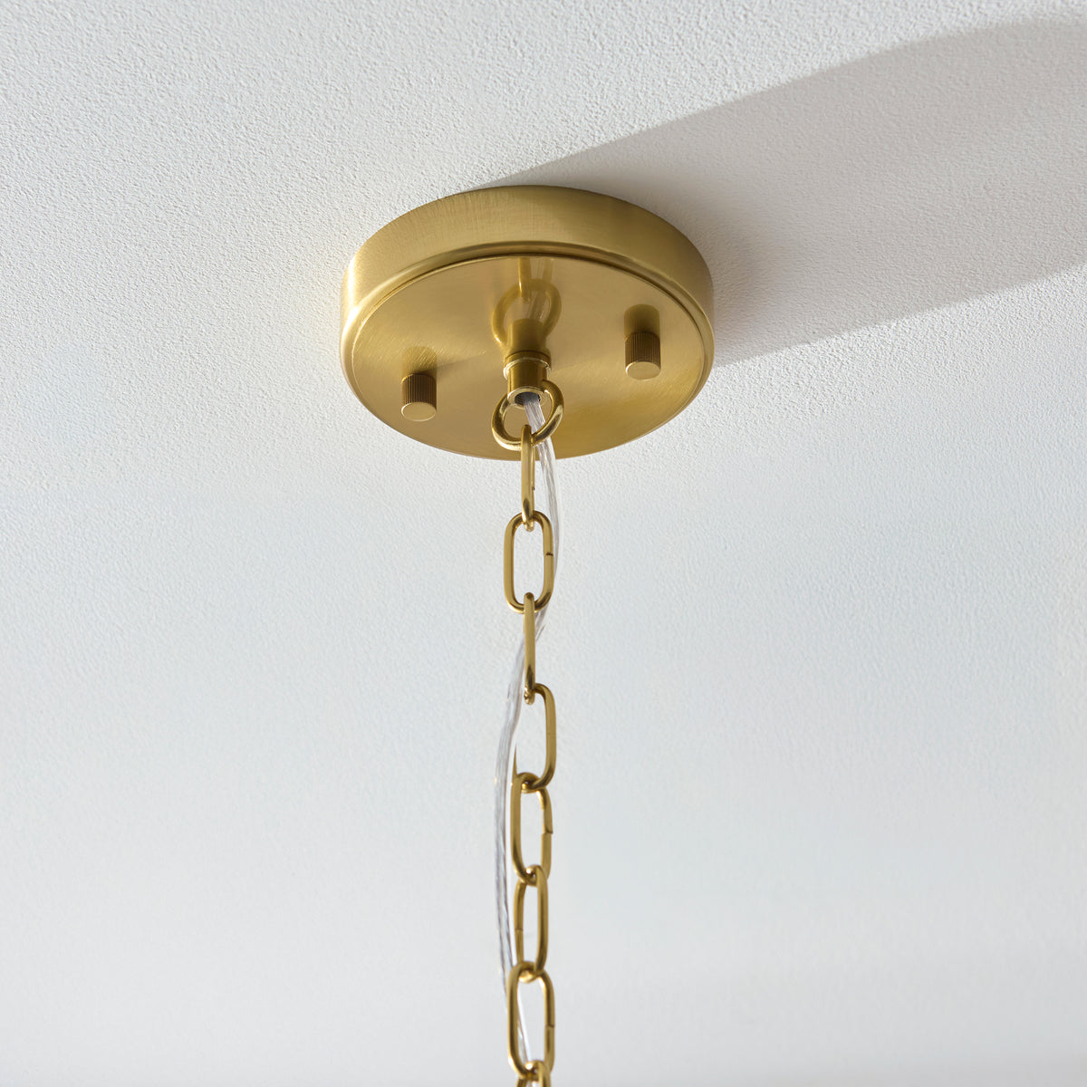 Endon Venice 6 Light Pendant - Brushed Aged Brass Plate & Clear Handmade Textured Glass