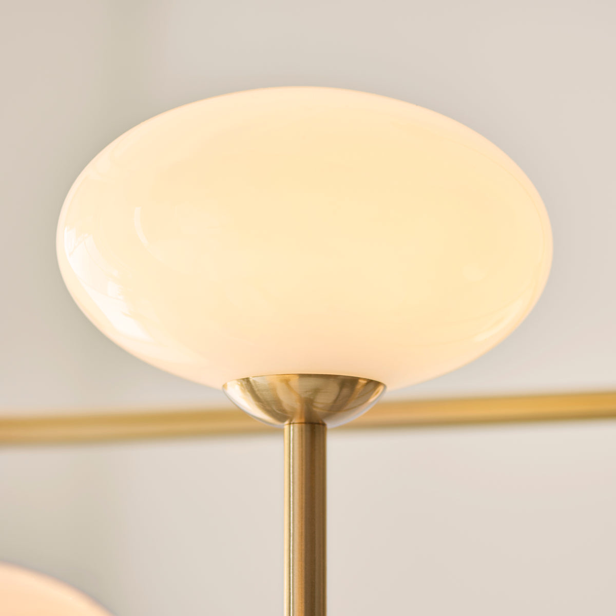 Endon Ottowa 5 Light Pendant - Brushed Aged Brass Plate & Opal Glass