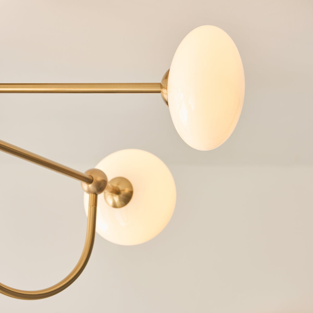 Endon Ottowa 4 Light Semi Flush - Brushed Aged Brass Plate & Opal Glass