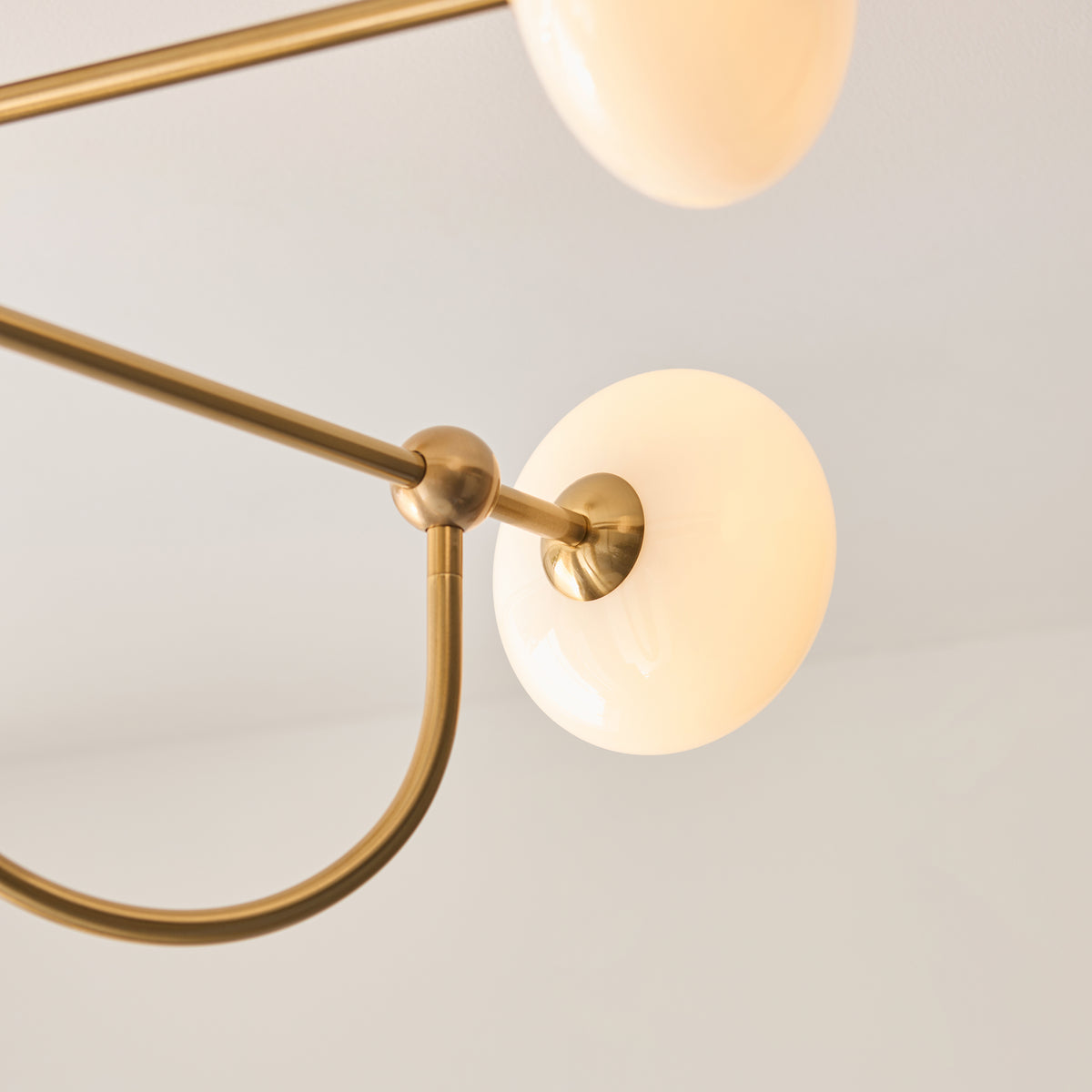 Endon Ottowa 4 Light Semi Flush - Brushed Aged Brass Plate & Opal Glass