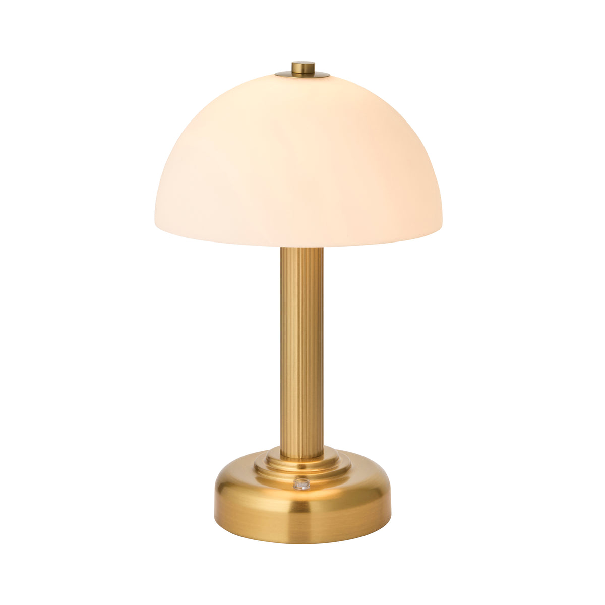 Endon Bridport Rechargeable Table Light - Warm Brass Plate & Matt Opal Glass