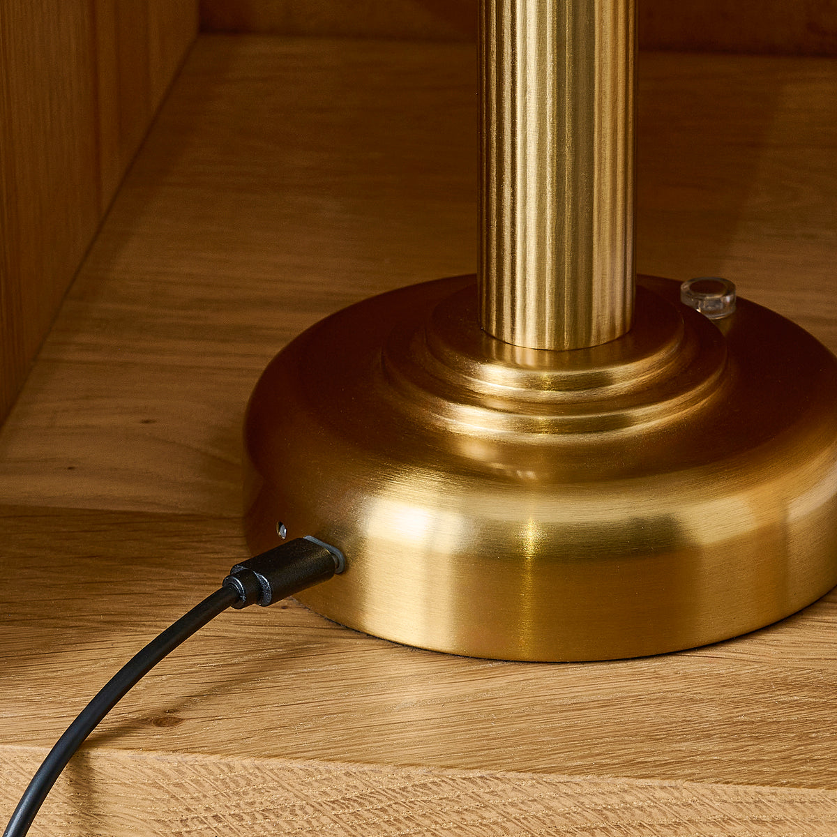 Endon Bridport Rechargeable Table Light - Warm Brass Plate & Matt Opal Glass