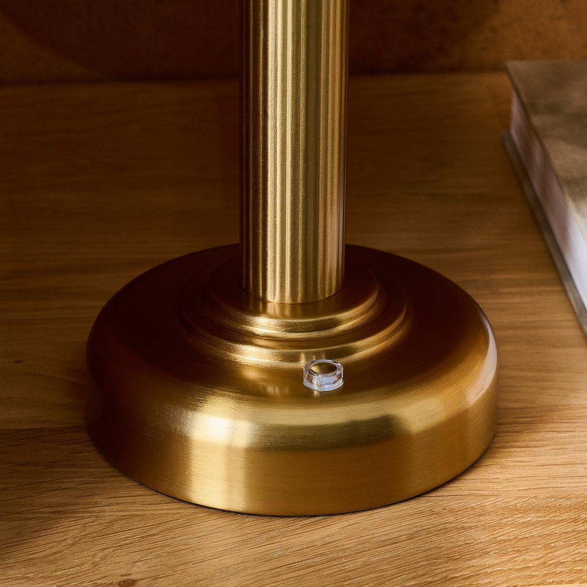 Endon Bridport Rechargeable Table Light - Warm Brass Plate & Matt Opal Glass