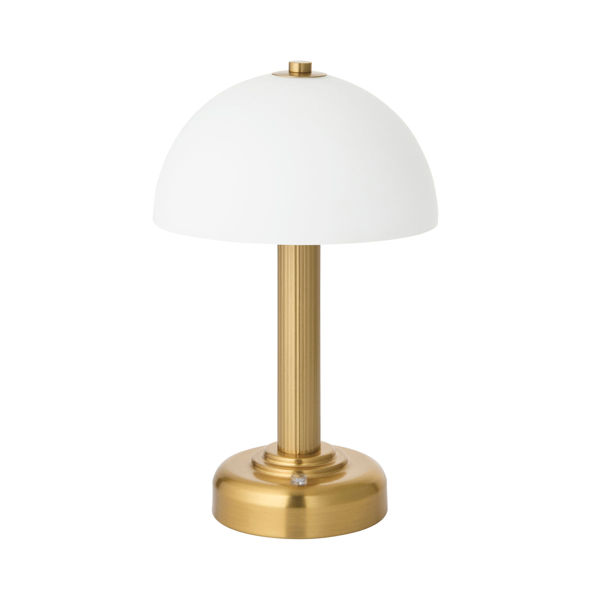 Endon Bridport Rechargeable Table Light - Warm Brass Plate & Matt Opal Glass
