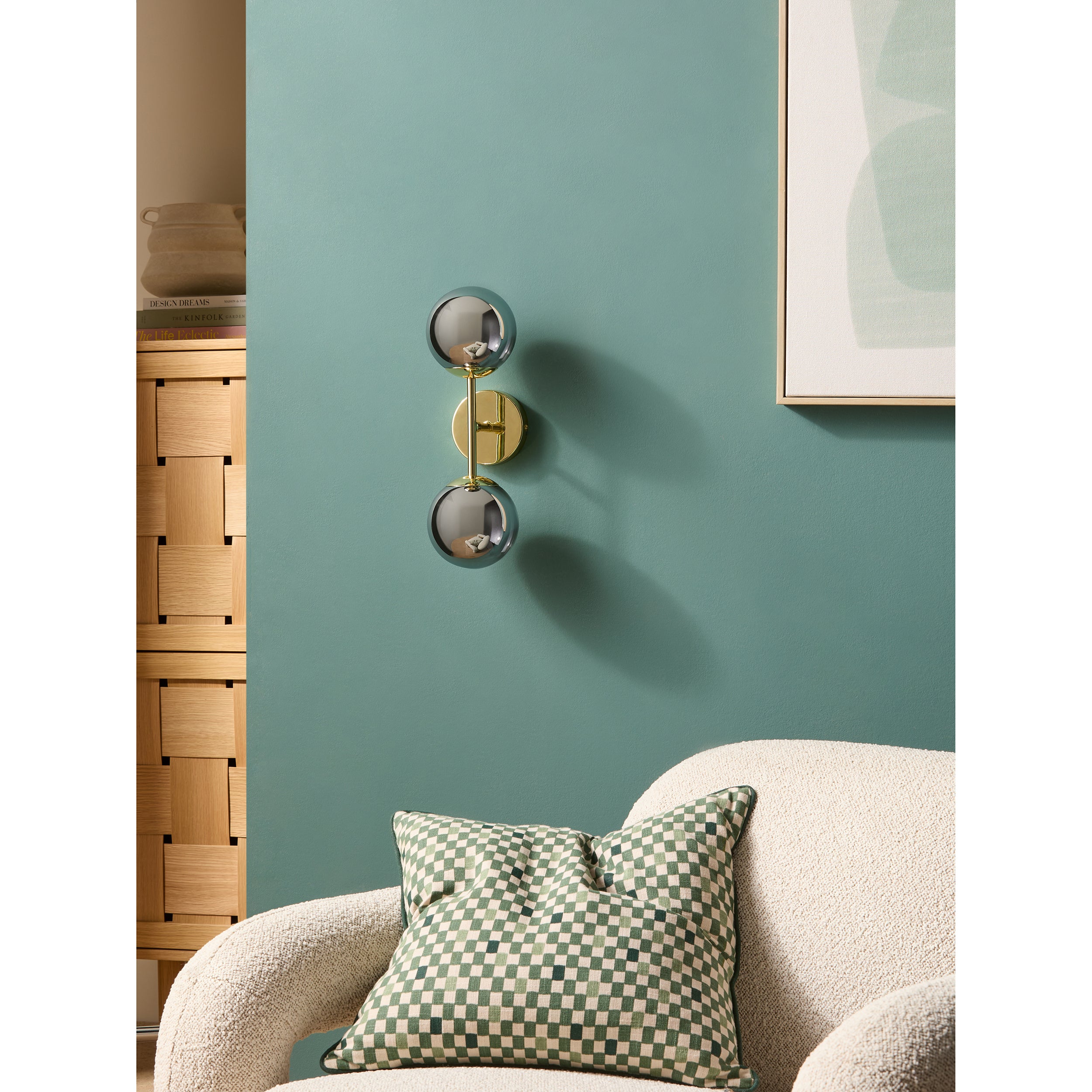 MADE.COM Globe Wall Light - Gold & Smoke Grey