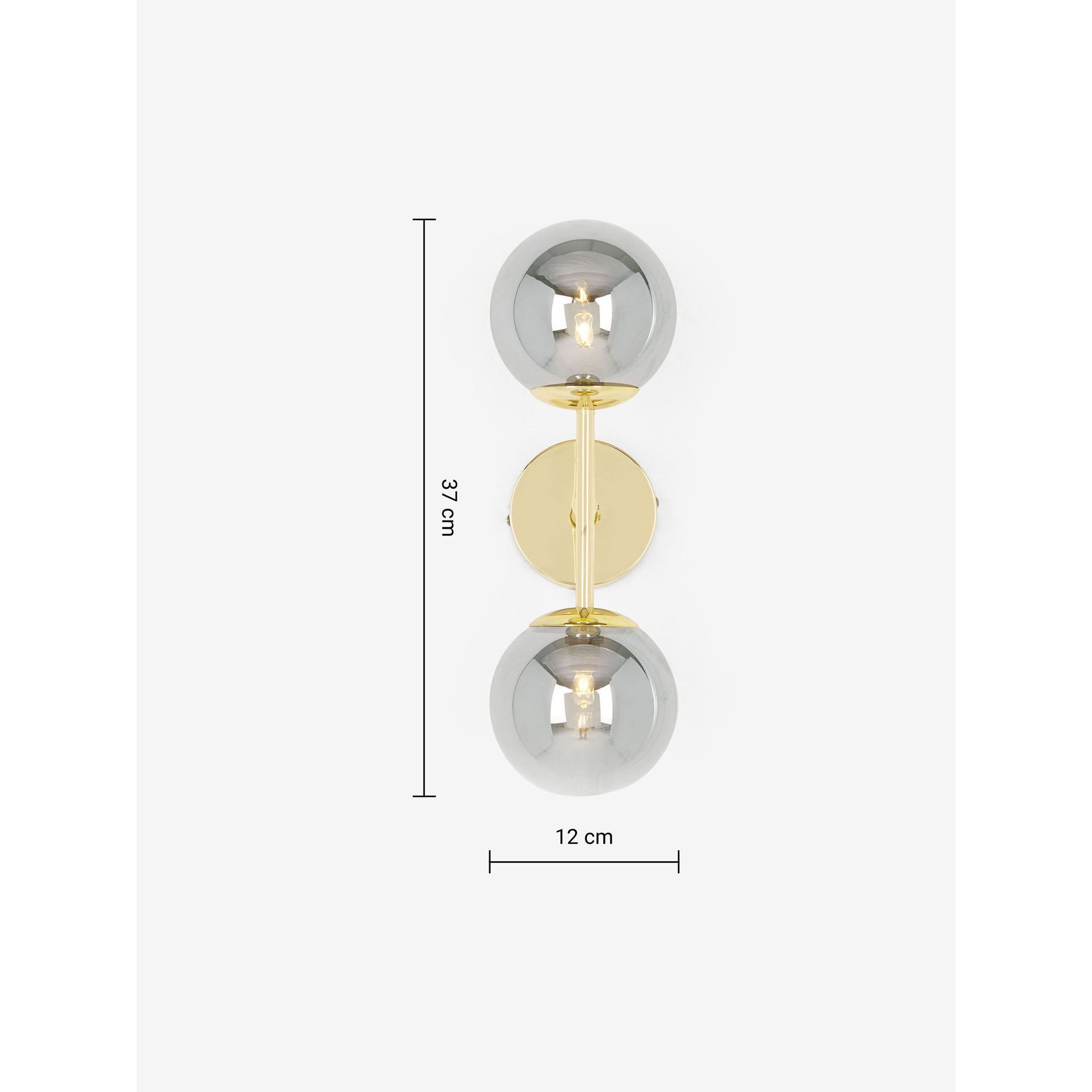 MADE.COM Globe Wall Light - Gold & Smoke Grey