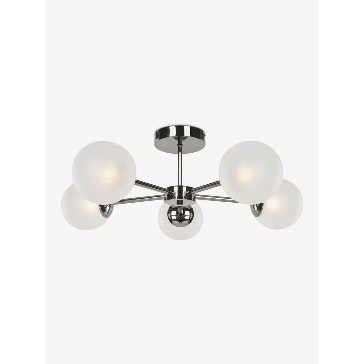 MADE.COM Globe 5 Light Flush Ceiling Light - Chrome