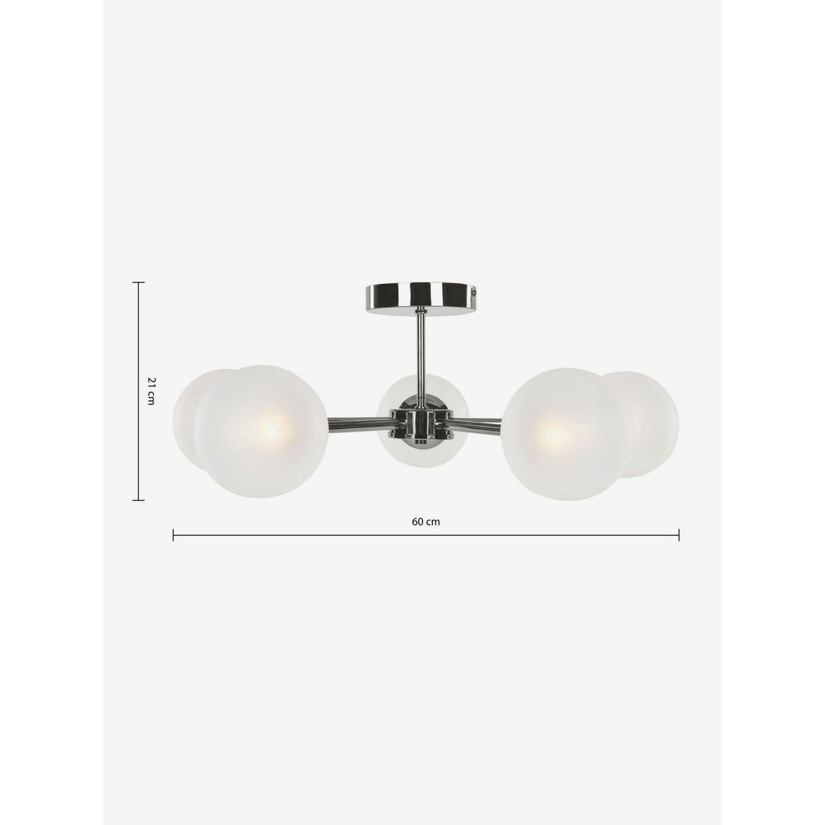 MADE.COM Globe 5 Light Flush Ceiling Light - Chrome