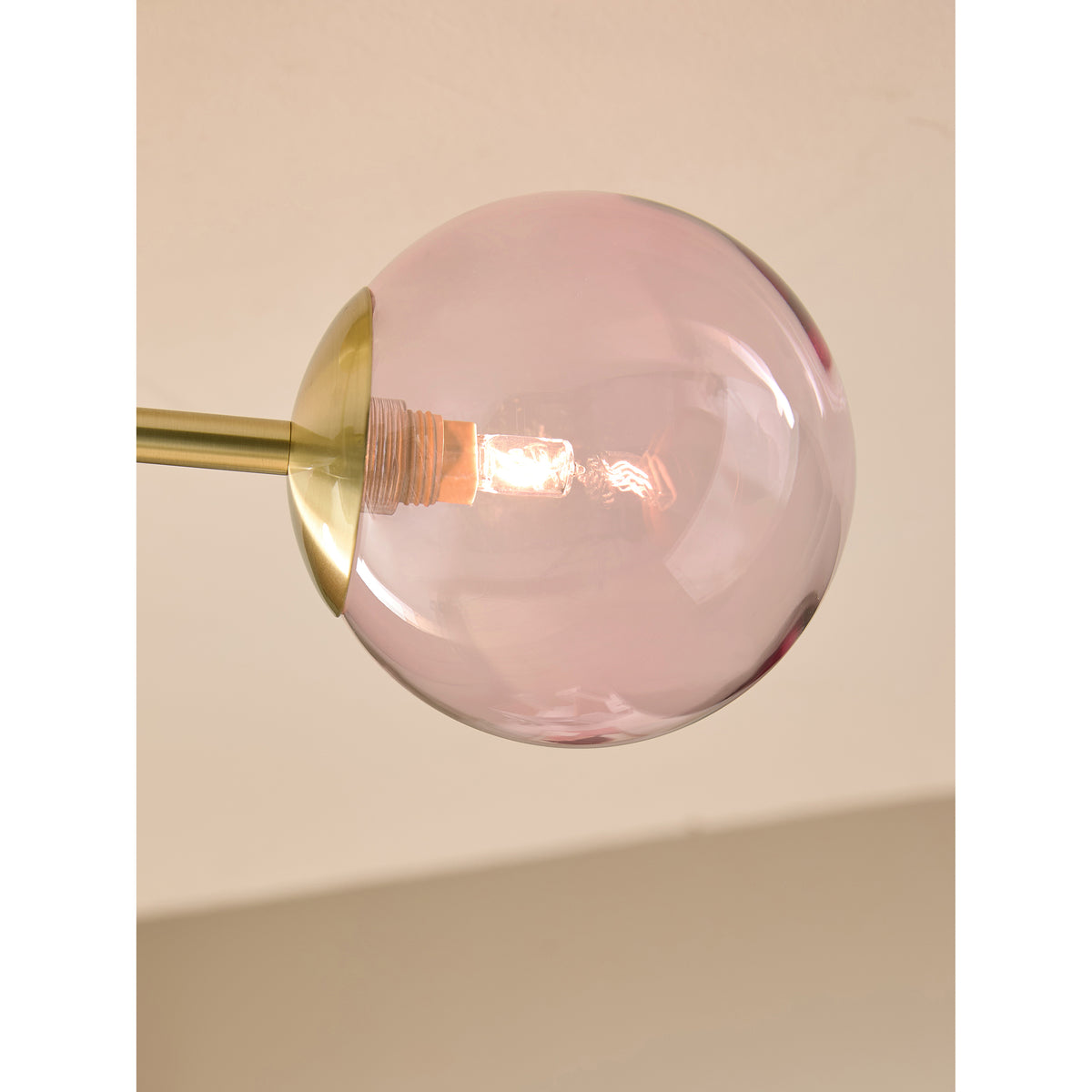MADE.COM Globe 3 Light Flush Ceiling Light - Pink