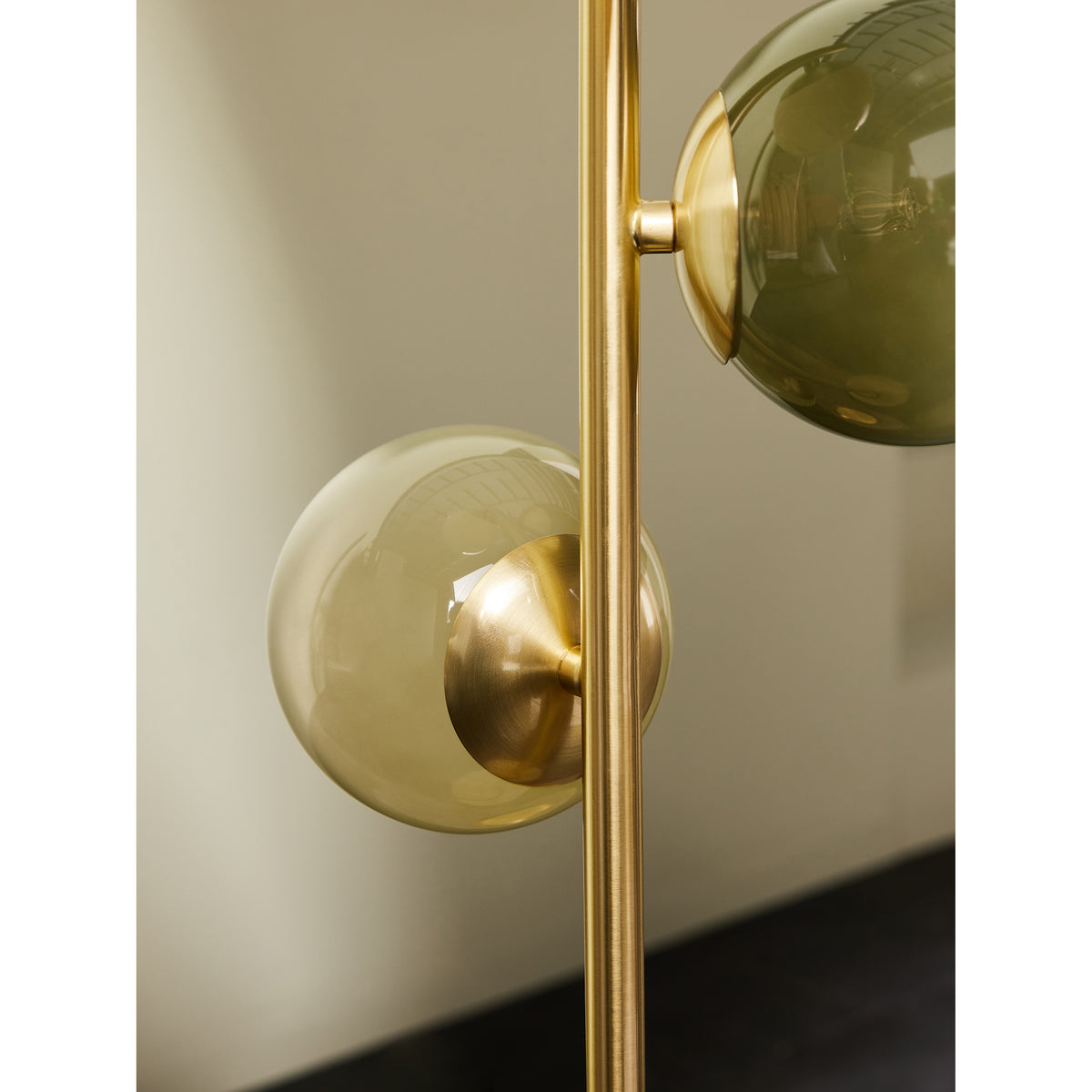 MADE.COM Globe Table Lamp - Brass & Green Ombre