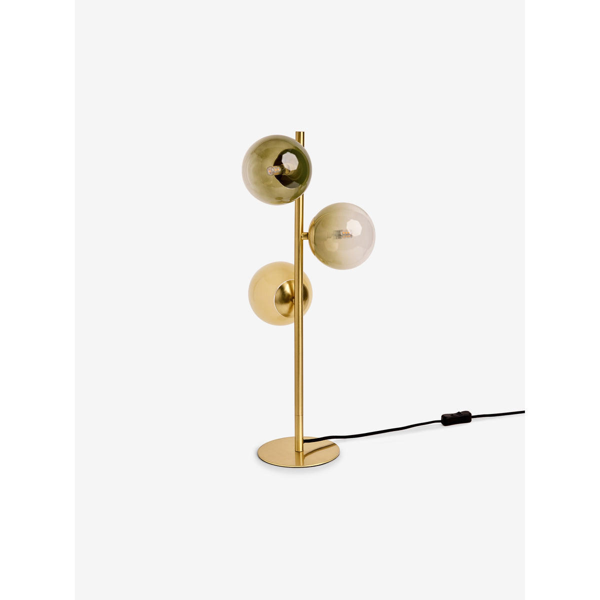 MADE.COM Globe Table Lamp - Brass & Green Ombre