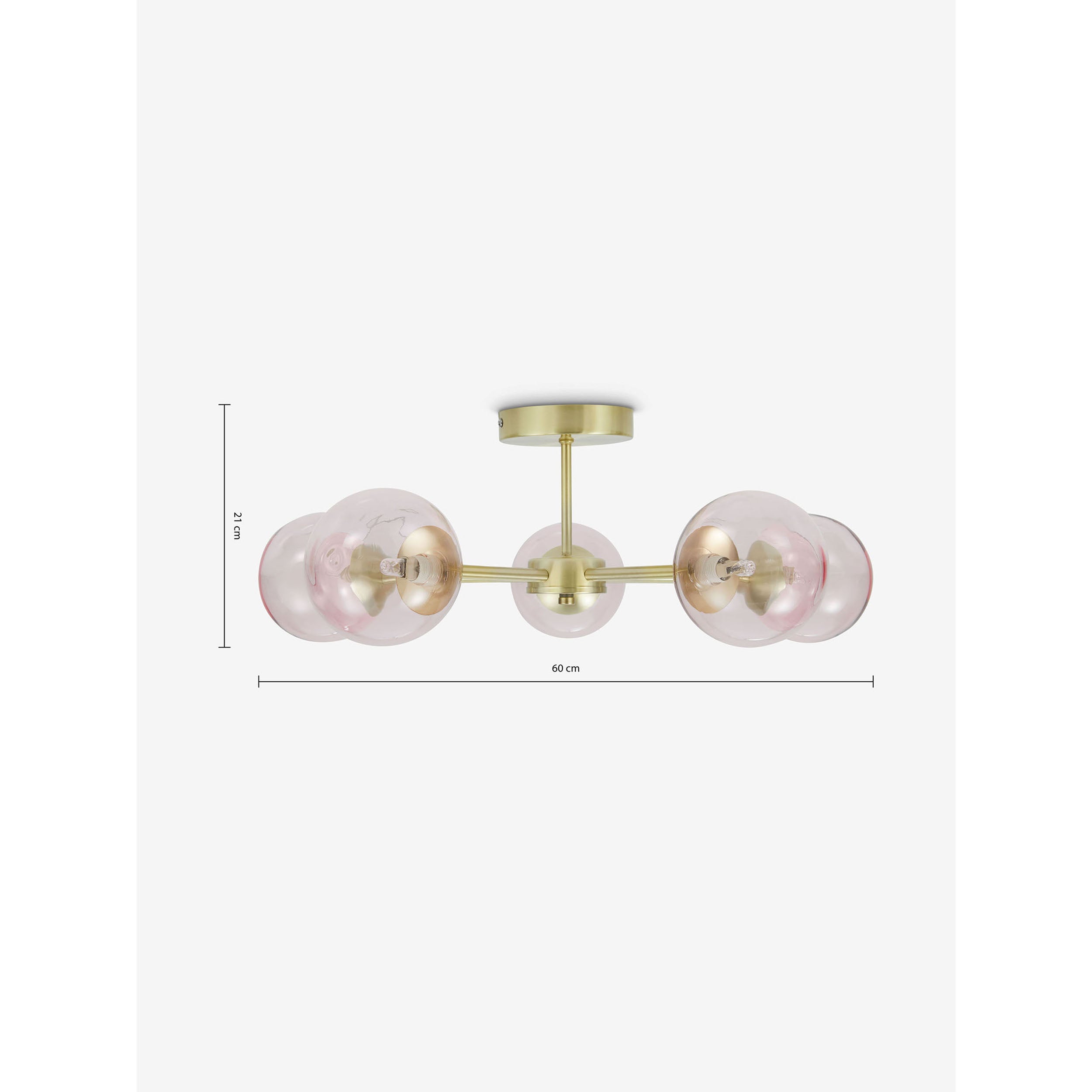 MADE.COM Globe 5 Light Flush Ceiling Light - Pink