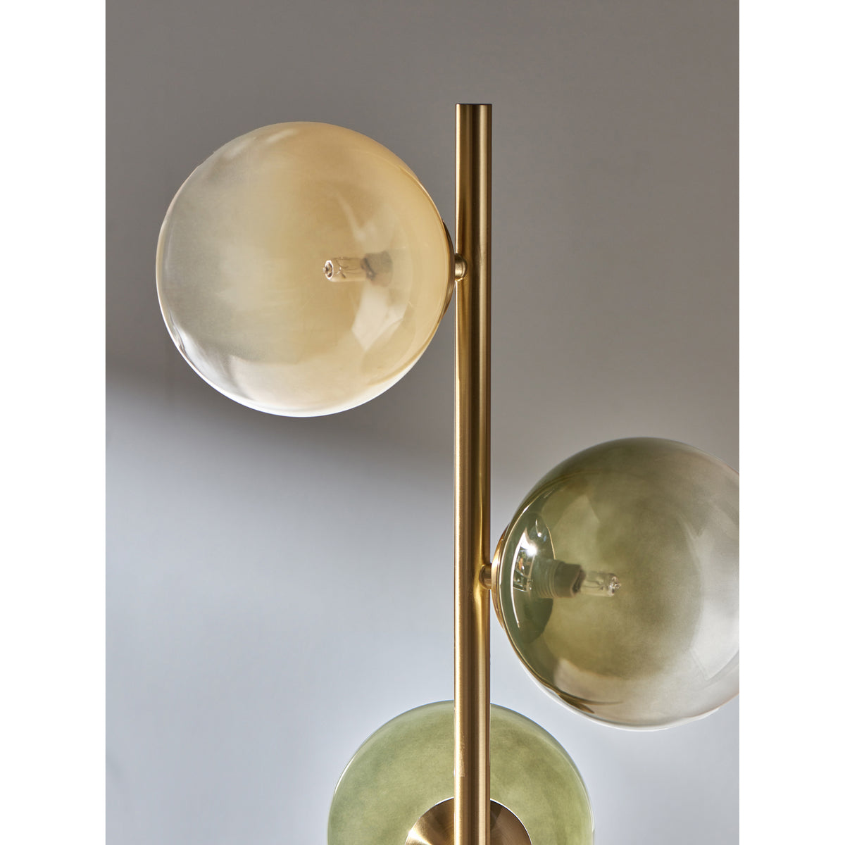 MADE.COM Globe Floor Lamp - Brass & Green Ombre