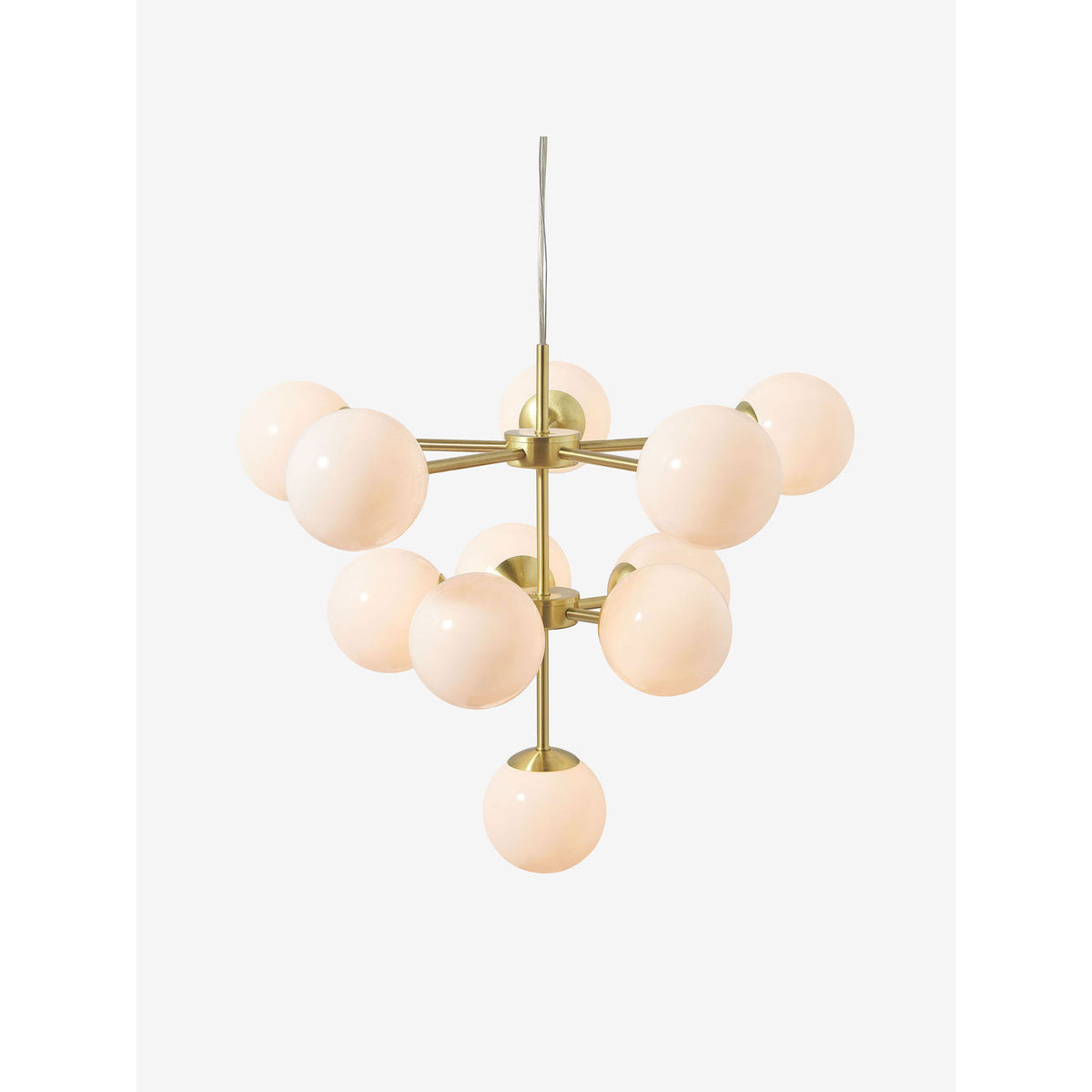 MADE.COM Globe Chandelier - Brass & Opal Glass