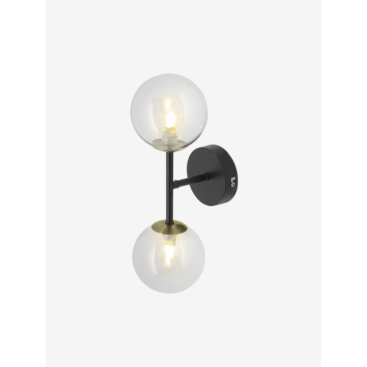 MADE.COM Globe Wall Light - Black & Antique Brass