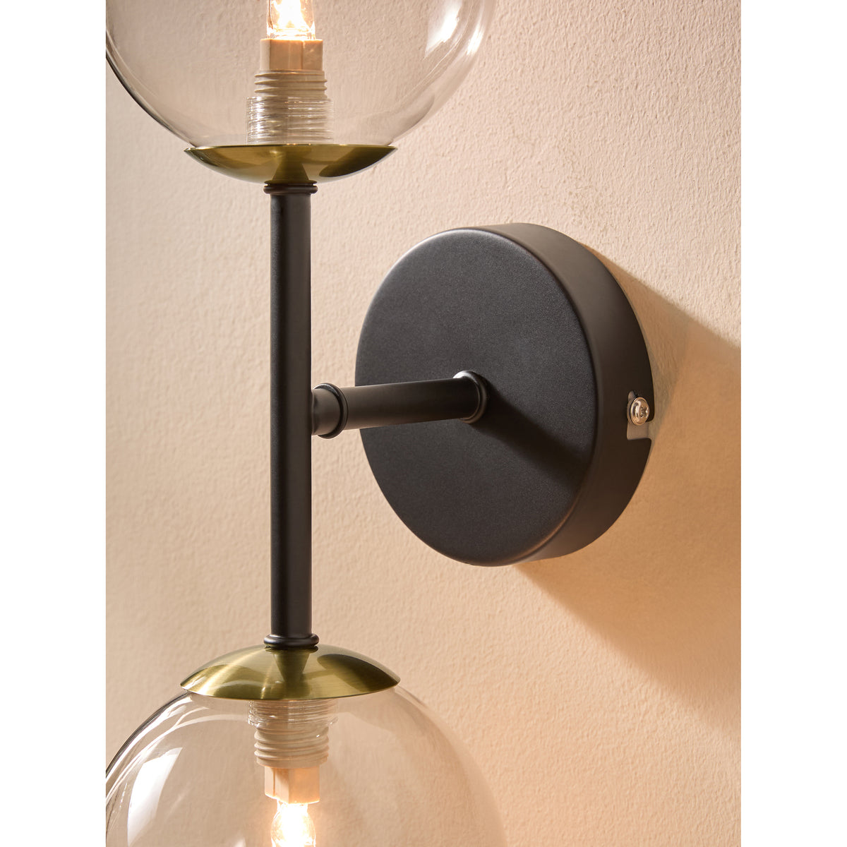 MADE.COM Globe Wall Light - Black & Antique Brass