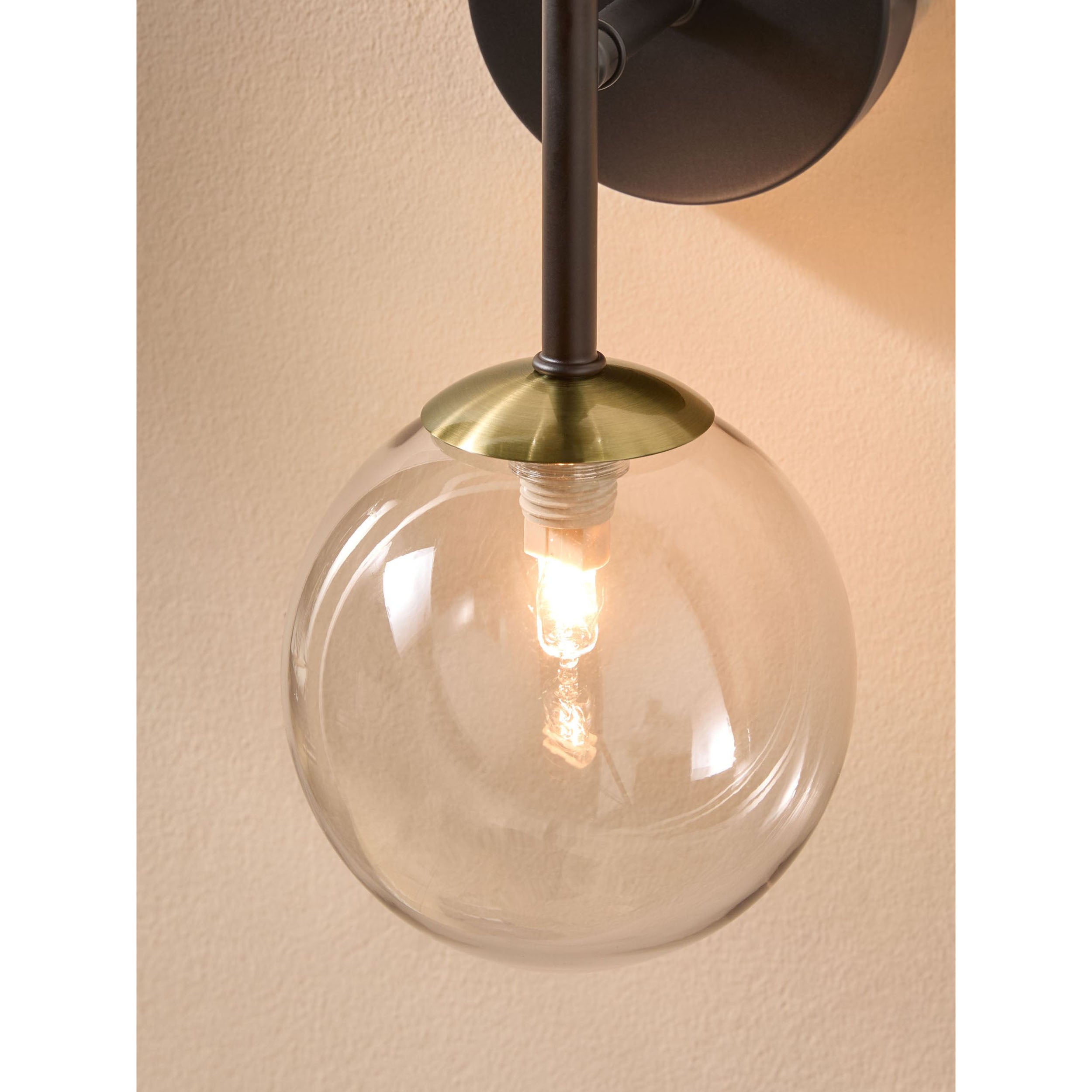 MADE.COM Globe Wall Light - Black & Antique Brass