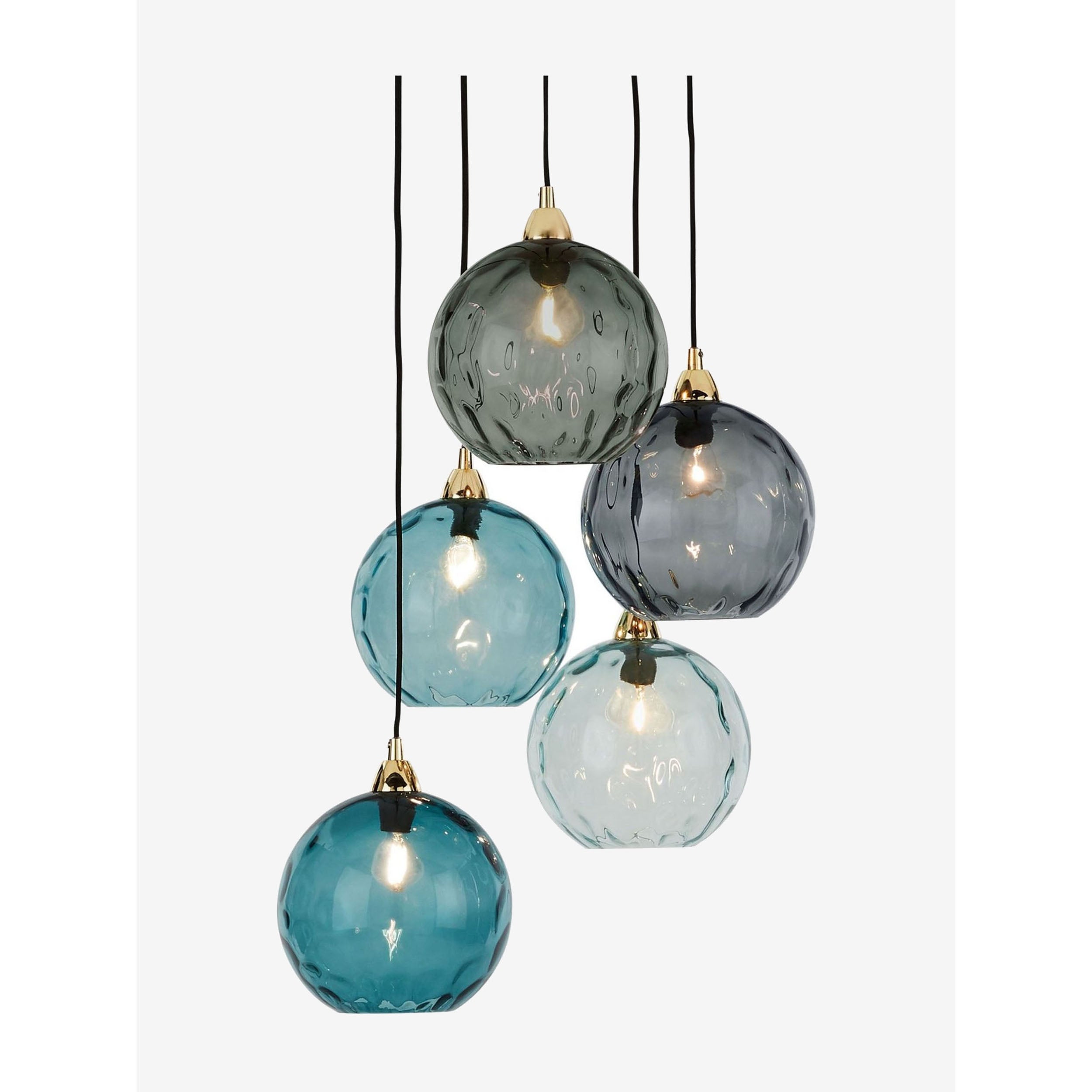 MADE.COM Ilaria 5 Light Cluster Pendant - Blue