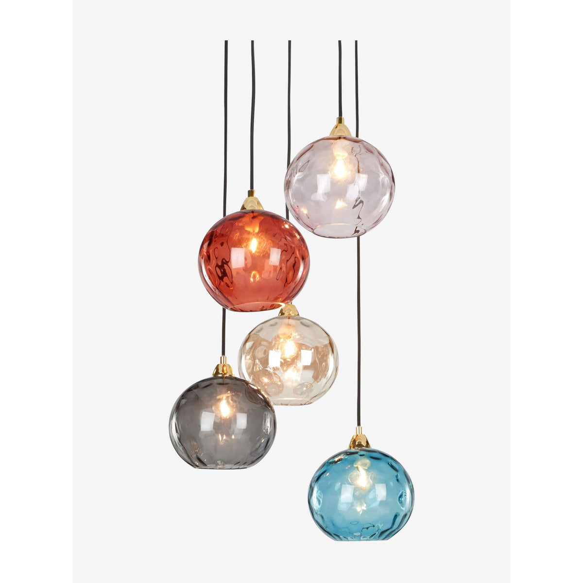 MADE.COM Ilaria 5 Light Cluster Pendant - Red Multi
