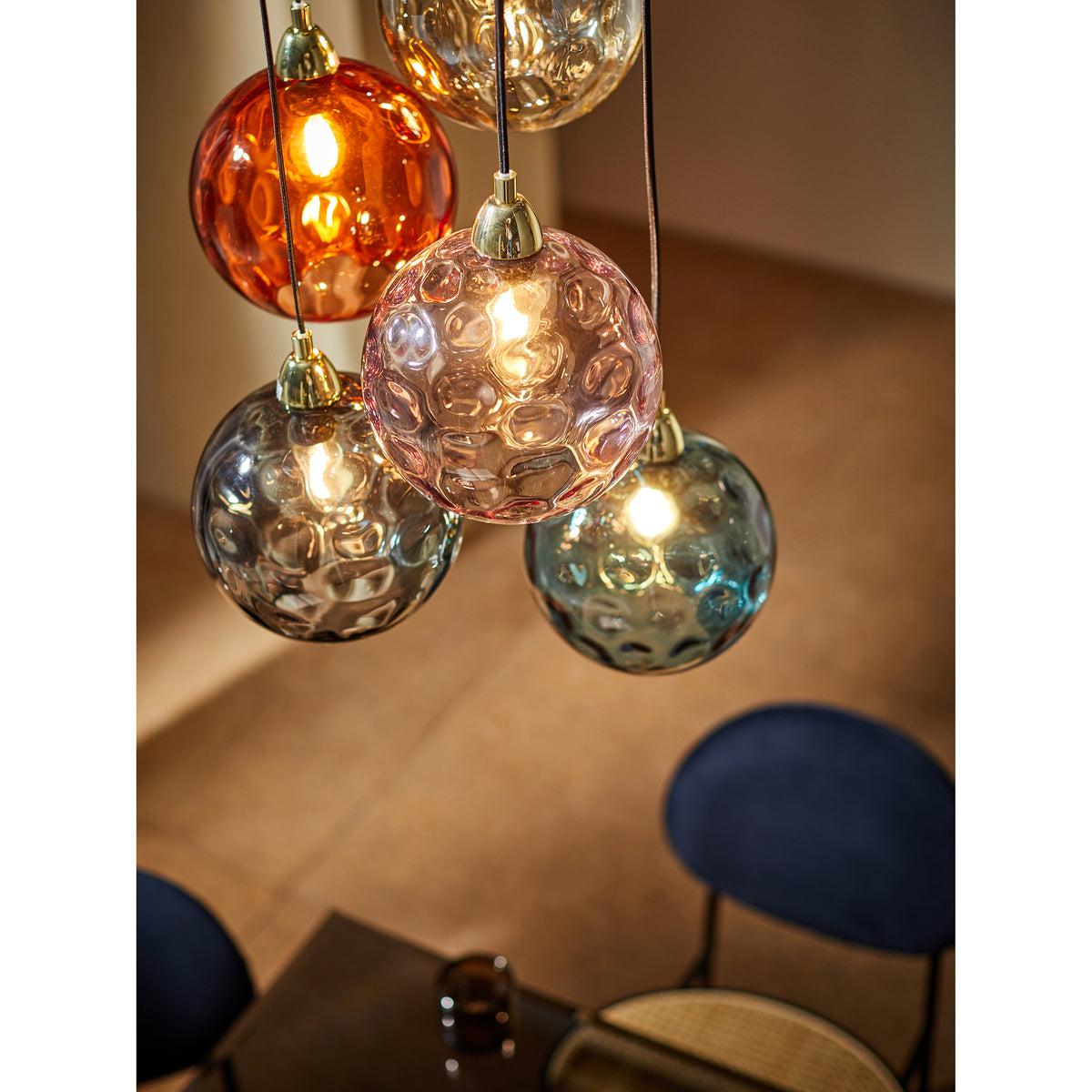 MADE.COM Ilaria 5 Light Cluster Pendant - Red Multi