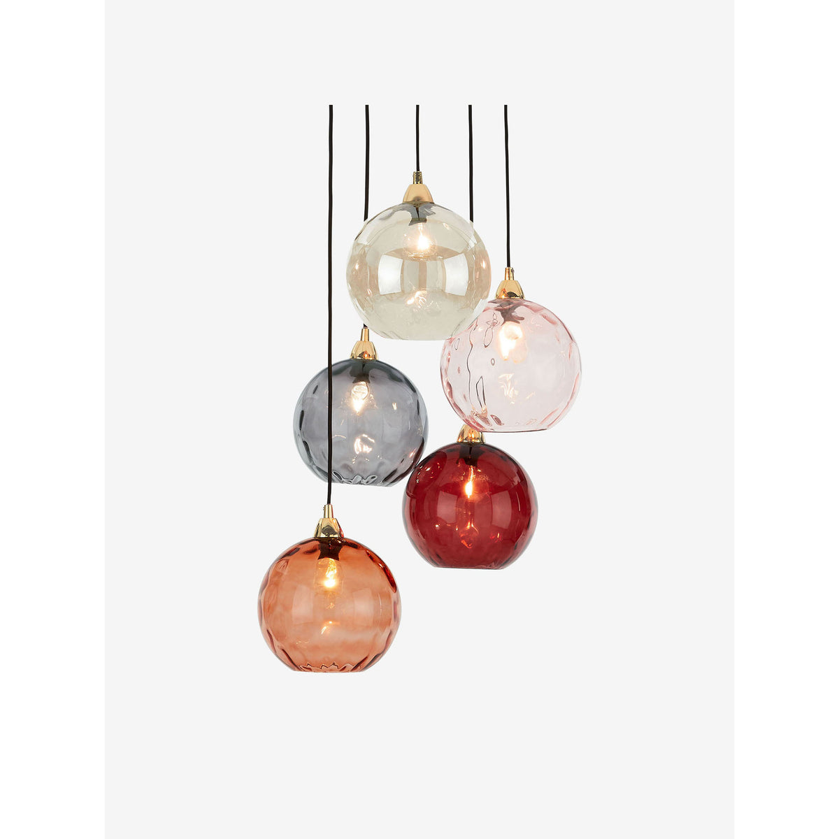 MADE.COM Ilaria 5 Light Cluster Pendant - Pink Multi