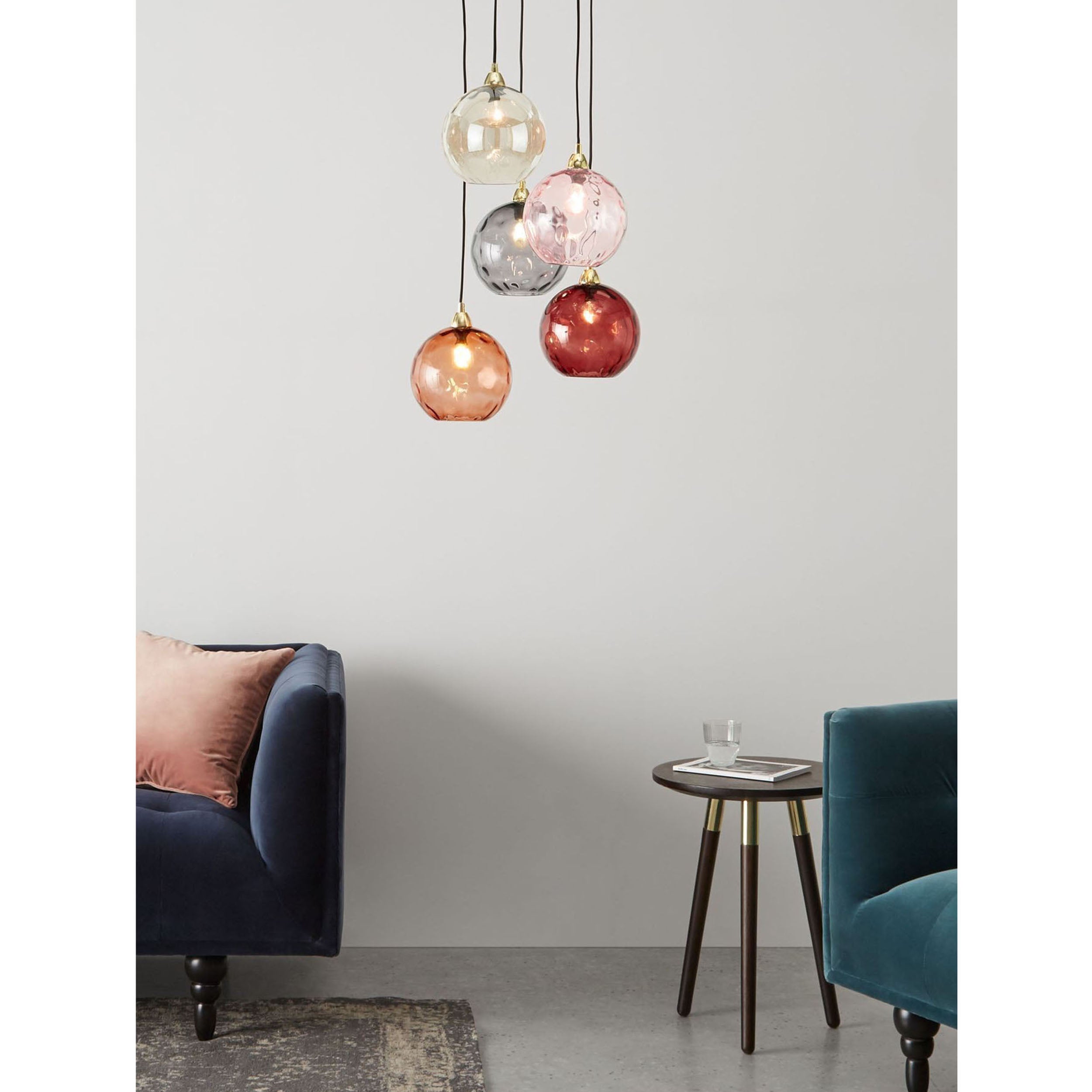 MADE.COM Ilaria 5 Light Cluster Pendant - Pink Multi