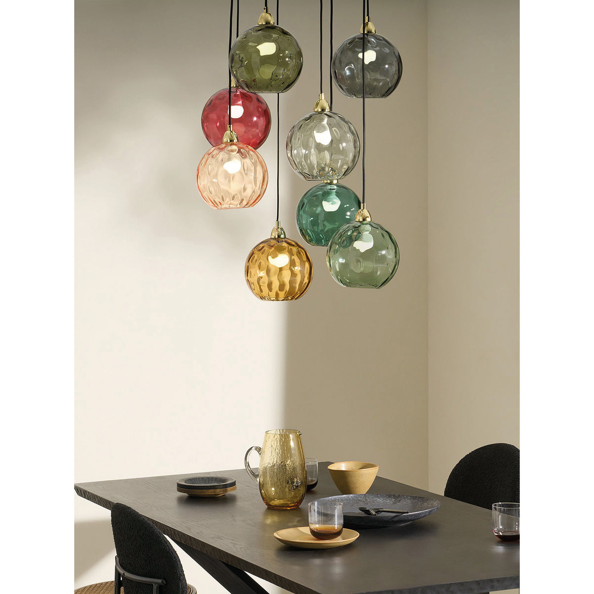 MADE.COM Ilaria 8 Light Cluster Pendant - Green