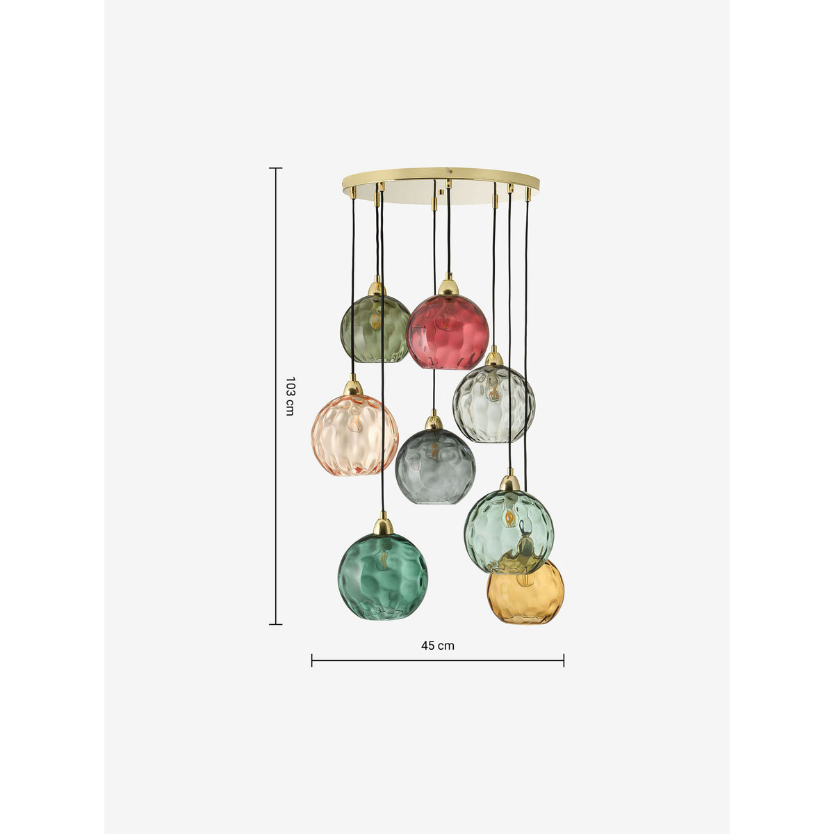 MADE.COM Ilaria 8 Light Cluster Pendant - Green
