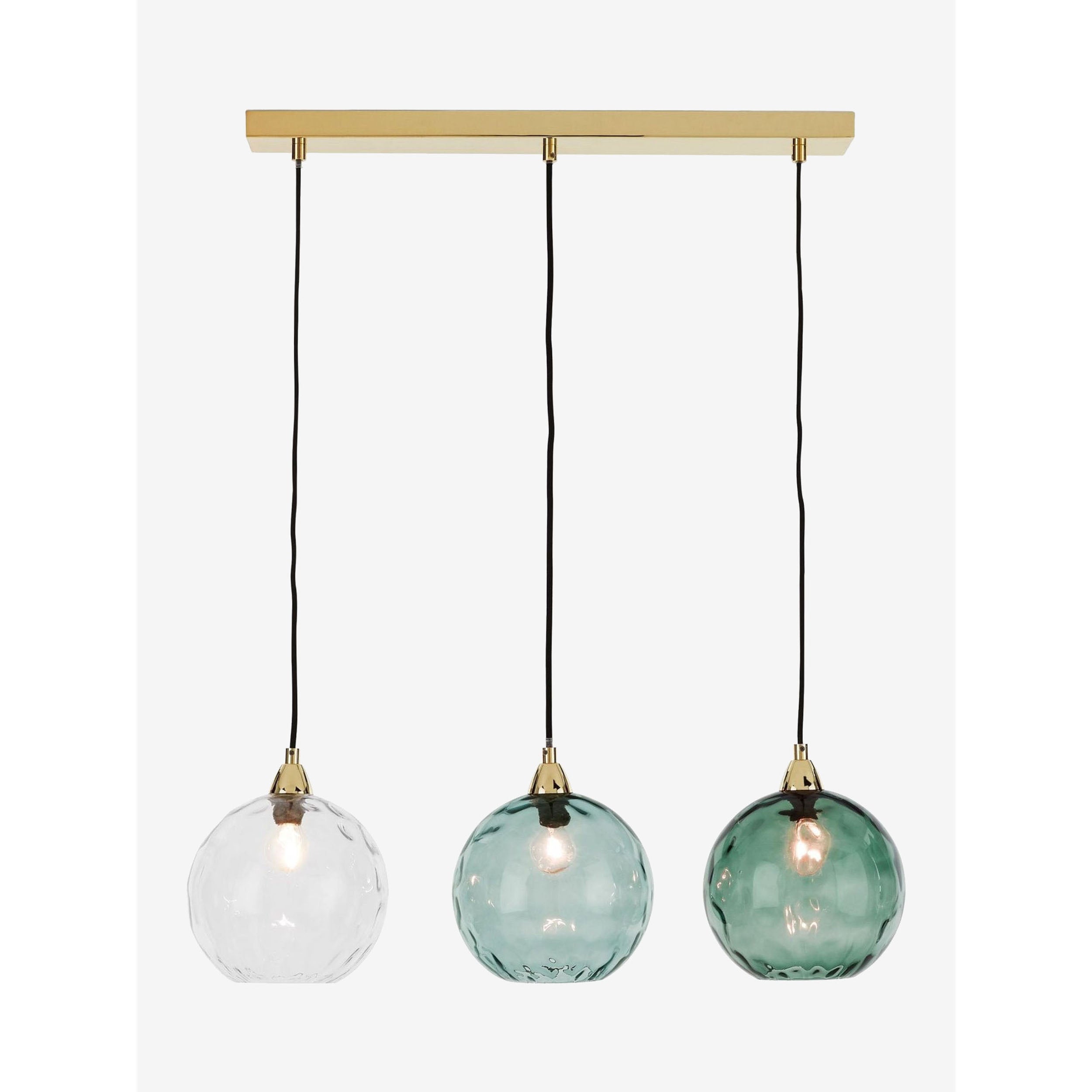MADE.COM Ilaria 3 Light Linear Pendant - Blue
