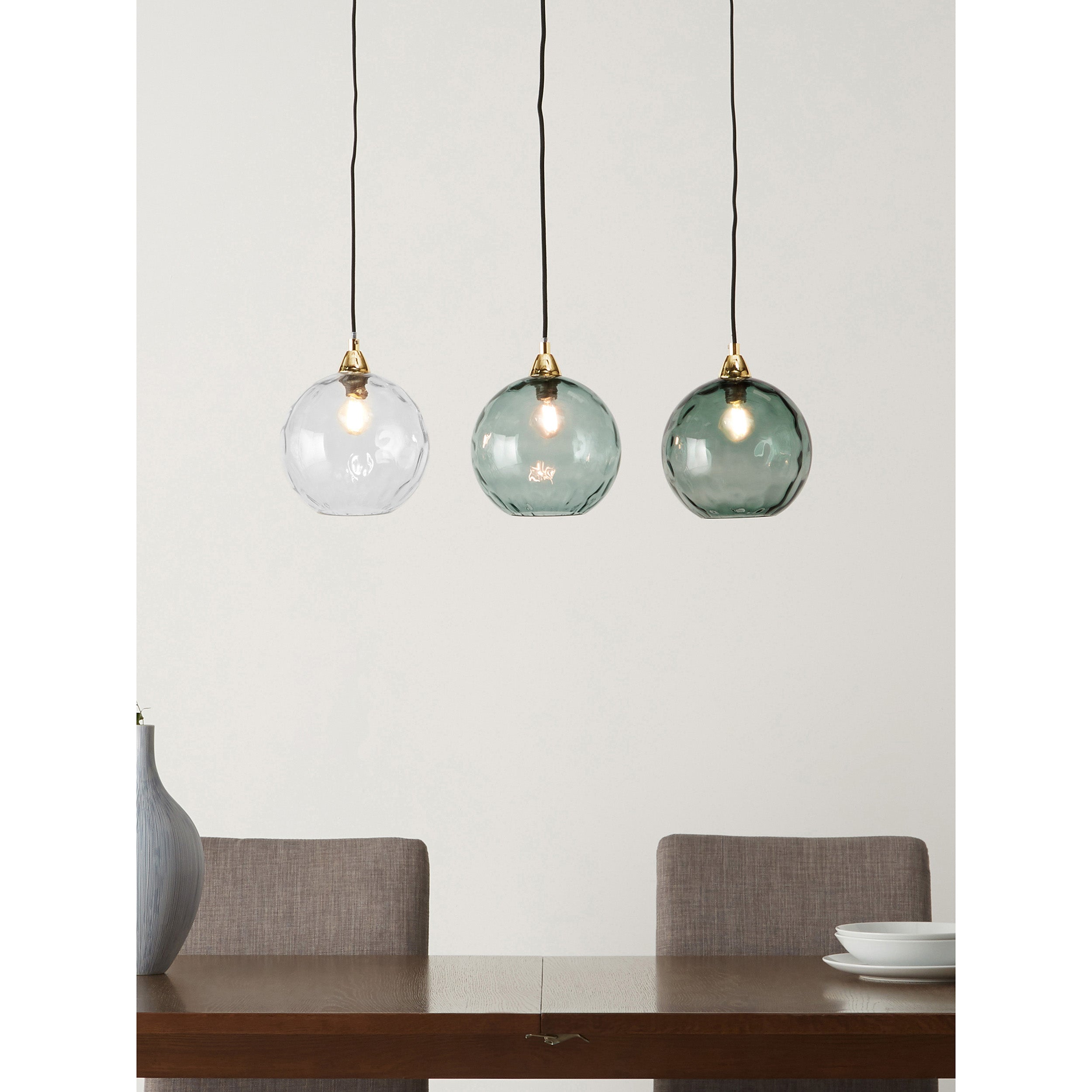 MADE.COM Ilaria 3 Light Linear Pendant - Blue
