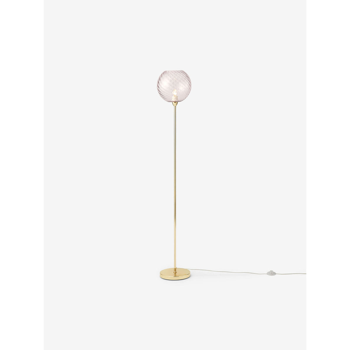 MADE.COM Ilaria Floor Lamp - Brass & Pink