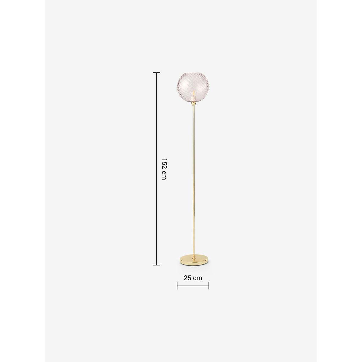 MADE.COM Ilaria Floor Lamp - Brass & Pink