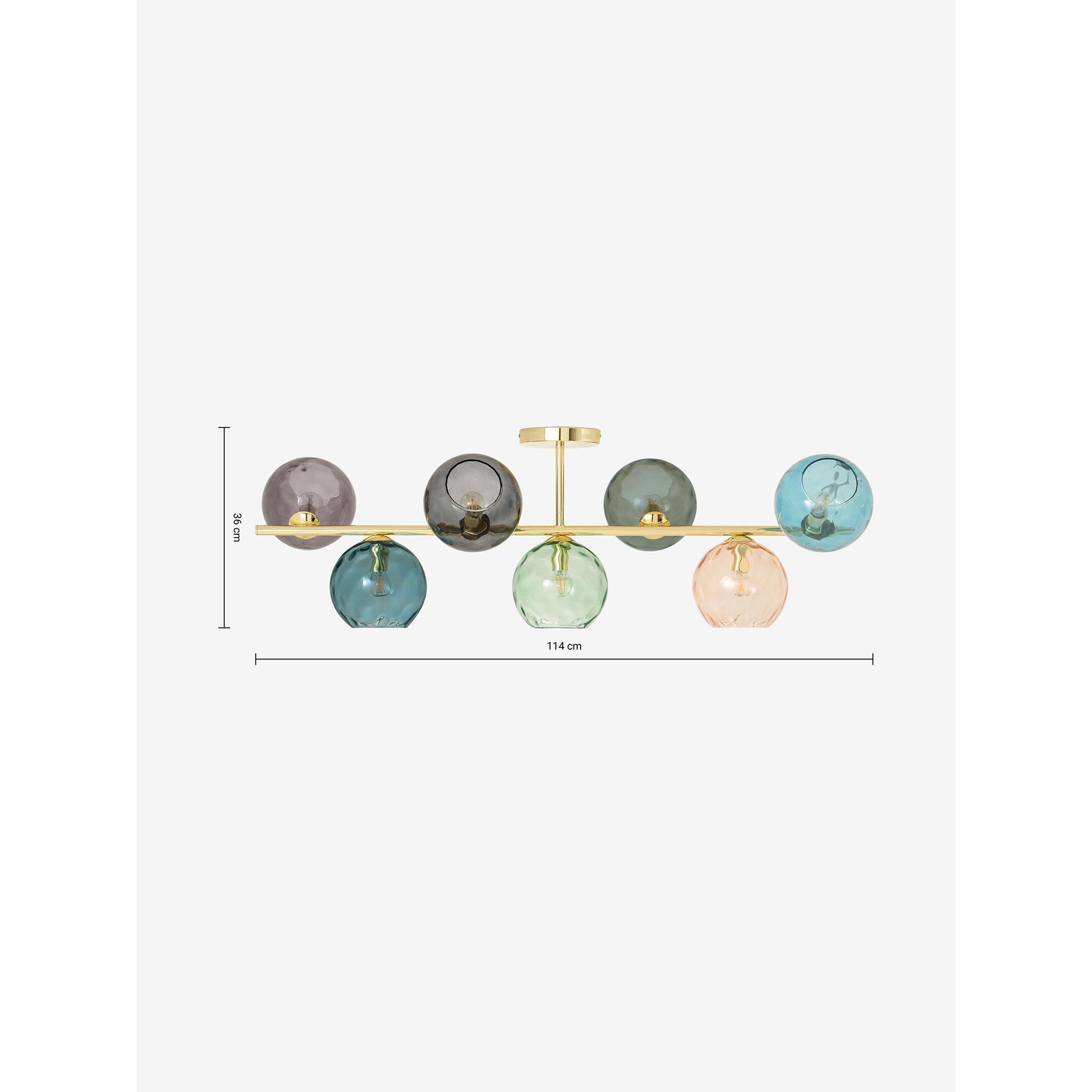 MADE.COM Ilaria 7 Light Large Flush Ceiling Light - Brass