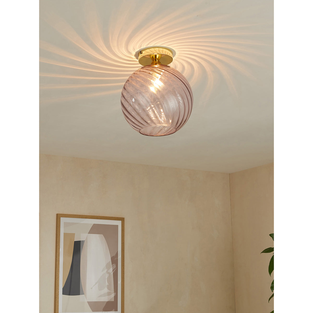 MADE.COM Ilaria Flush Ceiling Light - Pink