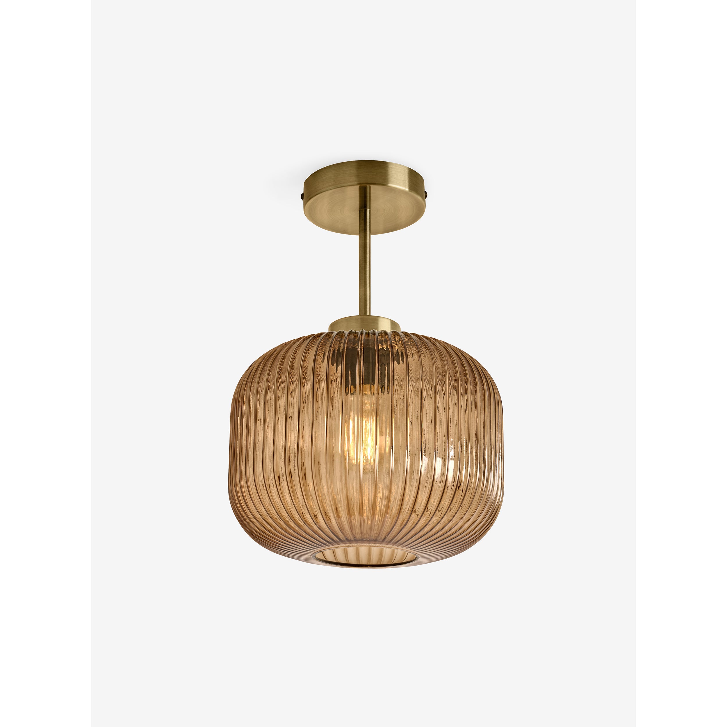 MADE.COM Briz Flush Ceiling Light - Amber Brown