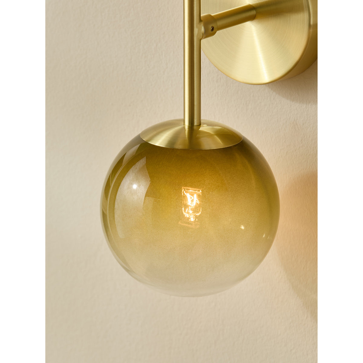 MADE.COM Globe Wall Light - Brass & Green Ombre